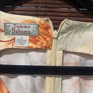 Tommy Bahama Silk Dress with Orange and Cream Floral Design